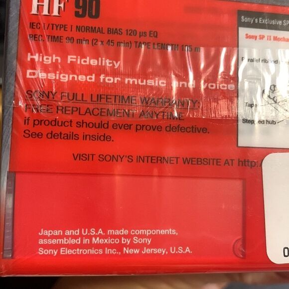 NEW Sony High Fidelity 90 Minute Cassette Tapes - Picture 3 of 4